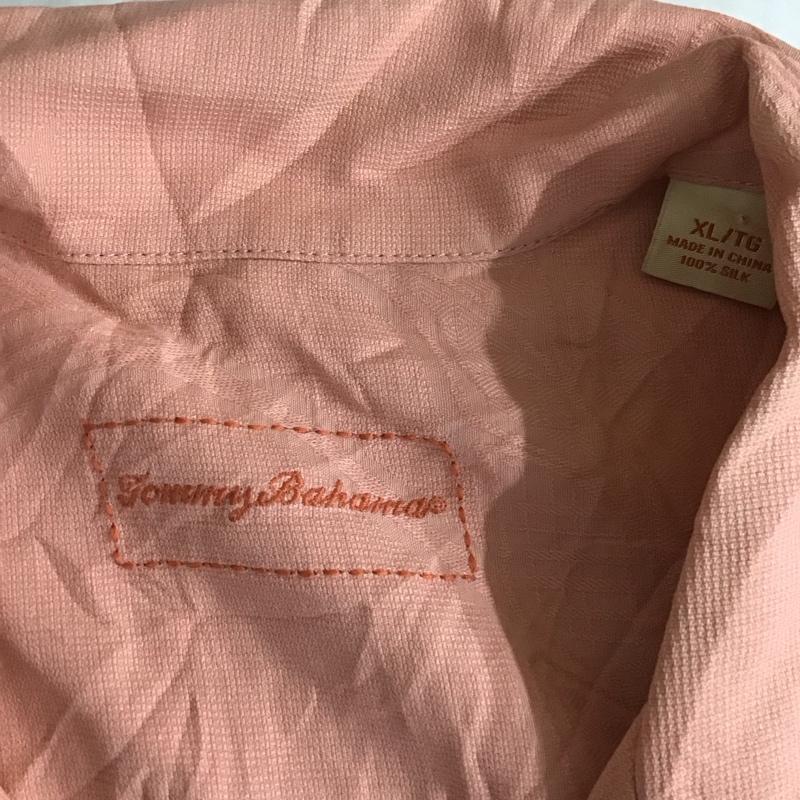 トミーバハマ Tommy Bahama シャツ、ブラウス 半袖 141-T37373 シルク 開襟シャツ オープンカラー XL 総柄 桃 / ピンク /  メンズ USED 古着 中古 10121340
