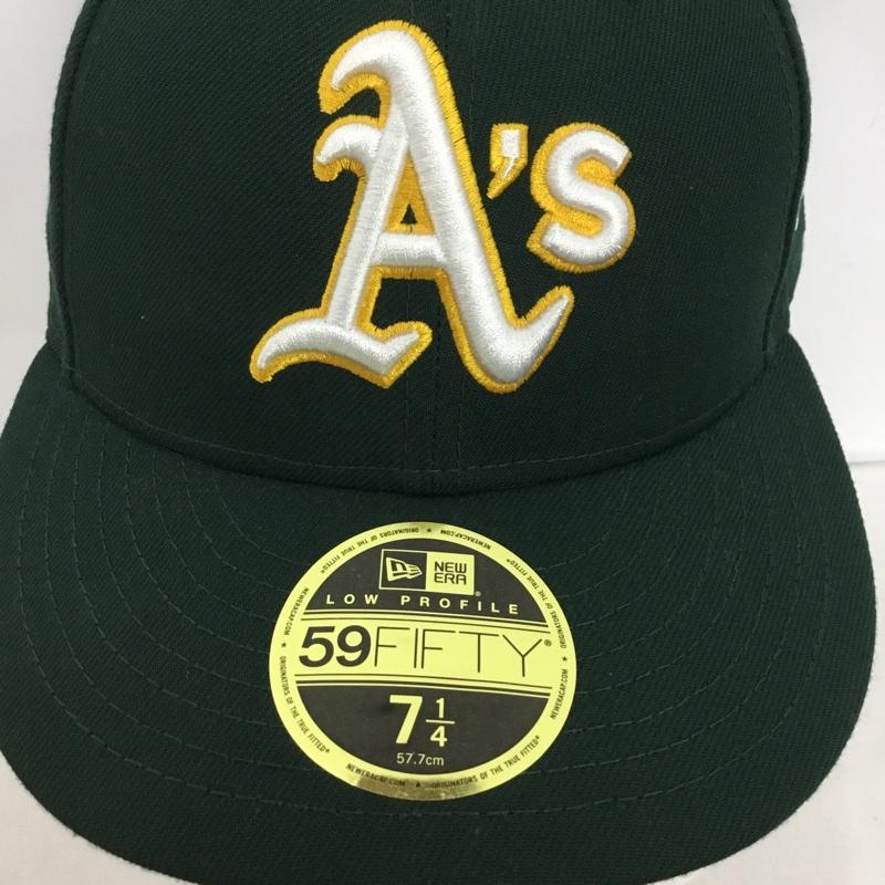 ニューエラ NEW ERA 帽子 キャップ OAKLAND ATHLETICS 59FIFTY 57.7cm ロゴ、文字 緑 / グリーン /  メンズ USED 古着 中古 10125180