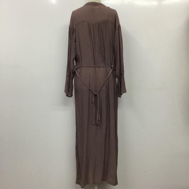 フィフス fifth ワンピース ロングスカート 長袖シャツワンピース ノーカラーシャツワンピース ロングワンピース M 無地 紫 / パープル /  レディース USED 古着 中古 10113314