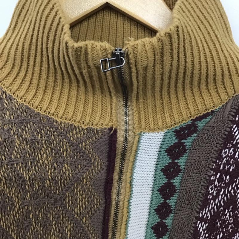 レイジブルー RAGEBLUE ニット、セーター 長袖 長袖ニットカットソー ジップアップネック セーター L 総柄 マルチカラー / マルチカラー /  メンズ USED 古着 中古 10132592