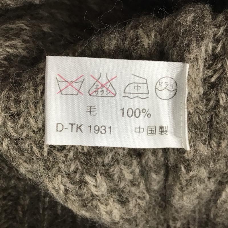 古着 USED ニット、セーター 長袖 長袖ニットカットソー ヘンリーネック セーター L 無地 茶 / ブラウン /  メンズ USED 古着 中古 10131545