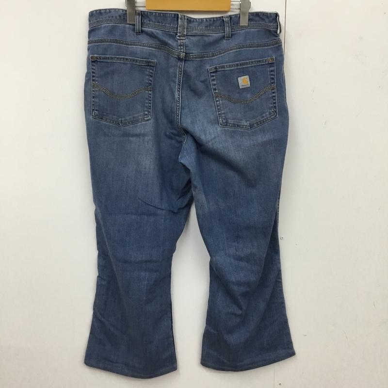 カーハート Carhartt パンツ デニム、ジーンズ デニムパンツ ストレートパンツ ワイドパンツ カジュアルパンツ ロゴ、文字 インディゴ / インディゴ /  メンズ USED 古着 中古 10114078