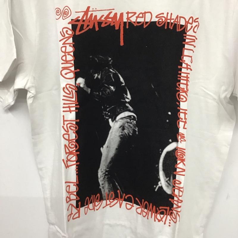 ステューシー STUSSY Tシャツ 半袖 半袖カットソー プリントTシャツ クルーネックカットソー schott M プリント 白 / ホワイト /  メンズ USED 古着 中古 10141374