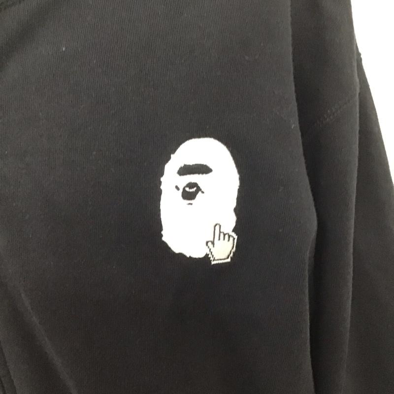 アベイシングエイプ A BATHING APE パーカー 長袖 ジップアップパーカー 長袖パーカー フード付きパーカー XXL ロゴ、文字 黒 / ブラック /  メンズ USED 古着 中古 10107415