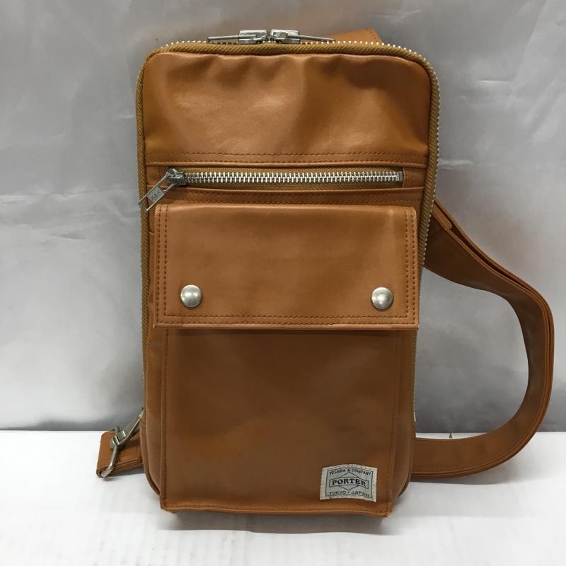 ポーター PORTER ボディバッグ ボディバッグ ワンショルダー SLING SHOULDER BAG FREE STYLE ロゴ、文字 キャメル / キャメル /  メンズ USED 古着 中古 10110586