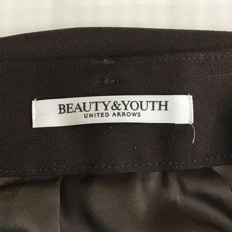 ビューティアンドユースユナイテッドアローズ BEAUTY&YOUTH UNITED ARROWS パンツ スラックス 1614-299-6120 ウールライク タック ストレートパンツ S 無地 ダークブラウン / ダークブラウン /  レディース USED 古着 中古 10114420