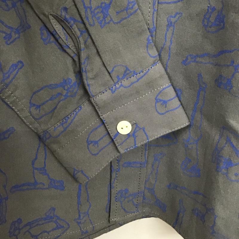 ゴースローキャラバン go slow caravan シャツ、ブラウス 長袖 長袖シャツ プリントシャツ カラーシャツ 4 プリント 灰 / グレー /  メンズ USED 古着 中古 10138166
