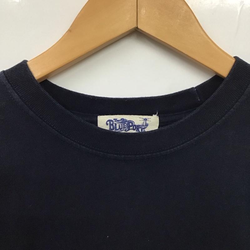 ブルーポート BLUE PORT Tシャツ 半袖 半袖カットソー プリントTシャツ クルーネックカットソー XL プリント 紺 / ネイビー /  メンズ USED 古着 中古 10131011