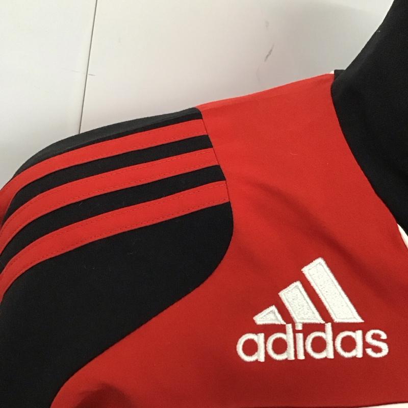 アディダス adidas ジャケット、上着 ジャンパー、ブルゾン S 無地 黒 / ブラック / X 赤 / レッド /  メンズ USED 古着 中古 10121891