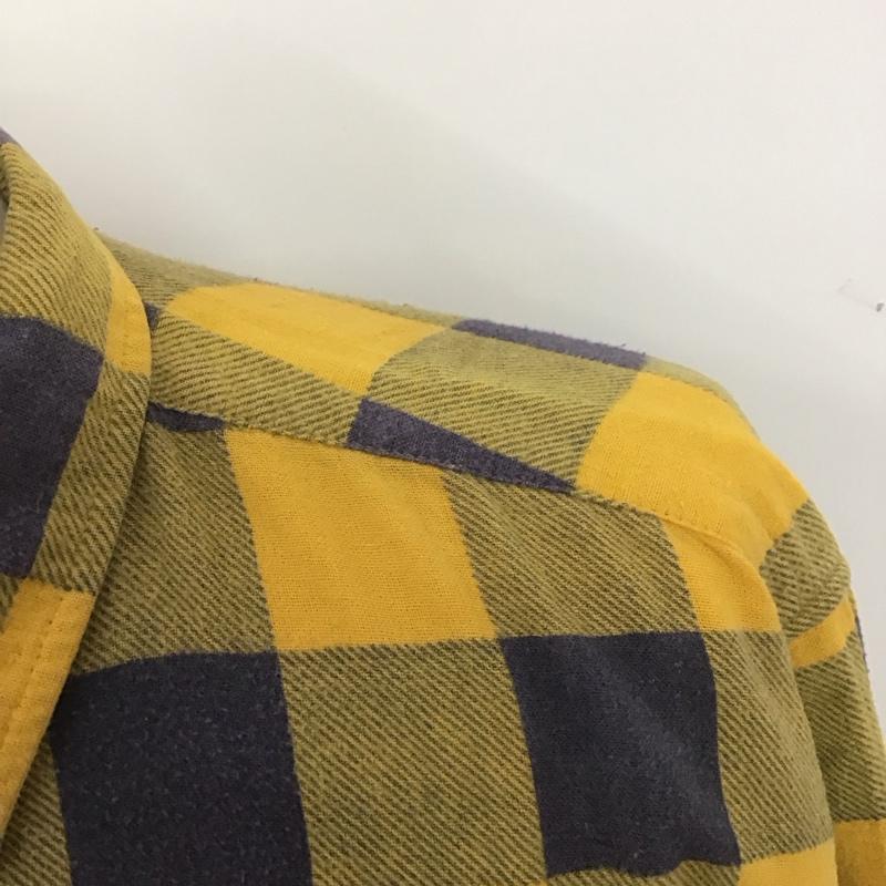 古着 USED シャツ、ブラウス 長袖 L チェック 黄 / イエロー / X 黒 / ブラック /  メンズ USED 古着 中古 10107044