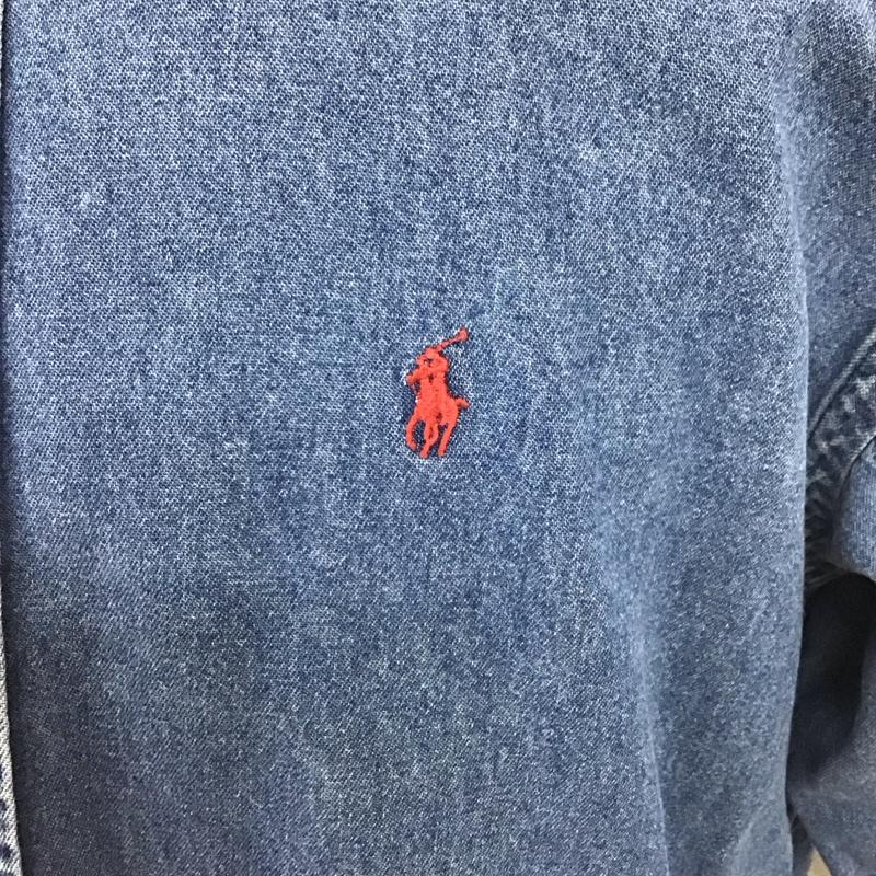 ラルフローレン RALPHLAUREN シャツ、ブラウス 長袖 長袖シャツ デニムシャツ カラーシャツ L ロゴ、文字 インディゴ / インディゴ /  メンズ USED 古着 中古 10126227