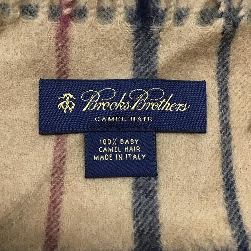 ブルックスブラザーズ BROOKS BROTHERS マフラー マフラー CAMEL HAIR フリンジ チェック キャメル / キャメル / X 紺 / ネイビー / X 赤 / レッド /  メンズ USED 古着 中古 10118423