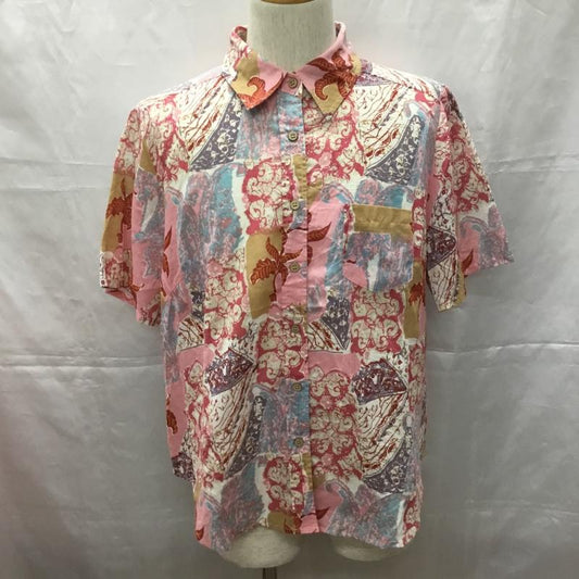 ベルフローリー BELL FLORRIE シャツ、ブラウス 半袖 半袖シャツ カラーシャツ 半袖カットソー カジュアルシャツ 3L プリント マルチカラー / マルチカラー /  レディース USED 古着 中古 10108994