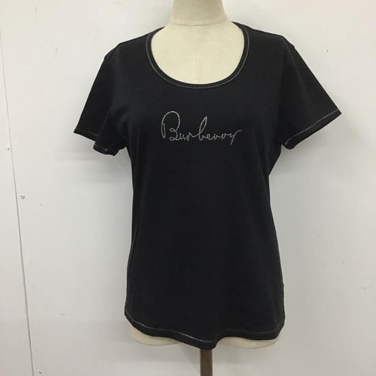 バーバリーロンドン Burberry London Tシャツ 半袖 半袖カットソー プリントTシャツ クルーネックカットソー 2 ロゴ、文字 黒 / ブラック /  レディース USED 古着 中古 10112515