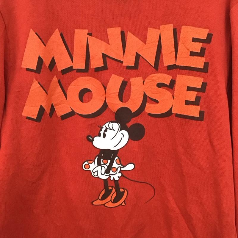 ディズニー Disney トレーナー 長袖 長袖トレーナー スウェット クルーネック プルオーバー S プリント 赤 / レッド /  メンズ USED 古着 中古 10147293