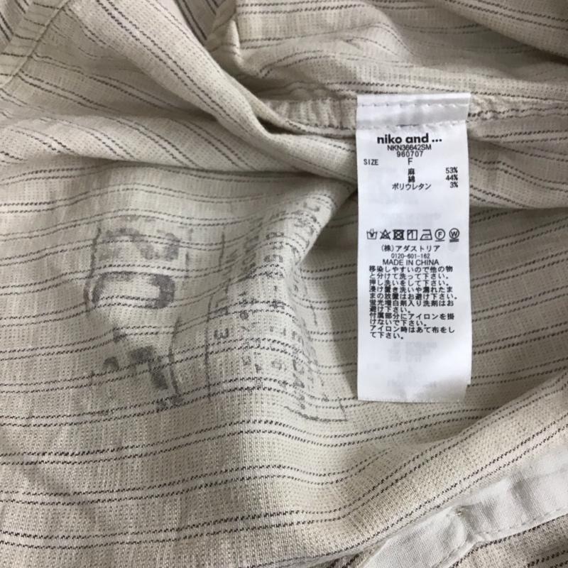 ニコアンド niko and... シャツ、ブラウス 長袖 NKN36642SM バンドカラー FREE ストライプ ベージュ / ベージュ /  レディース USED 古着 中古 10131100