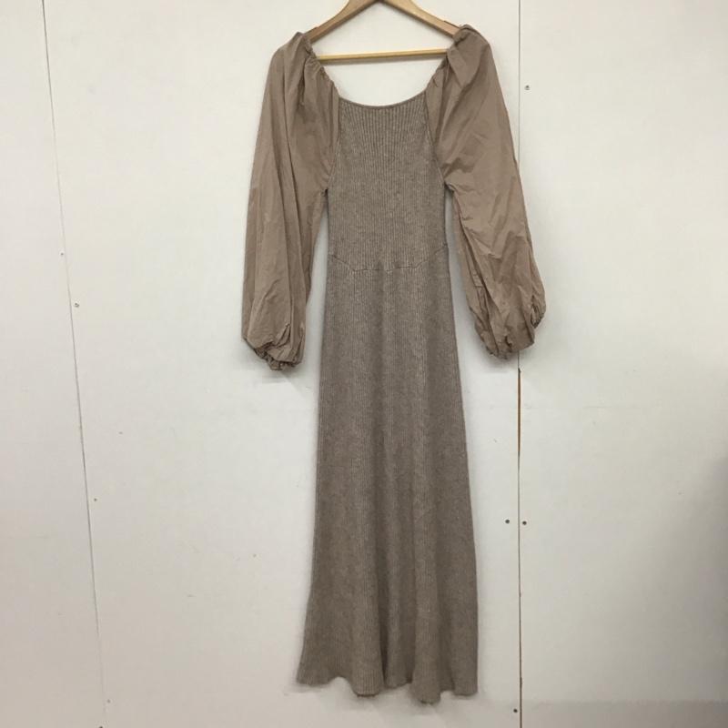 アルシーヴ archives ワンピース ロングスカート 長袖ロングワンピース ニットスカート パフスリーブ M 無地 マルチカラー / マルチカラー /  レディース USED 古着 中古 10141306