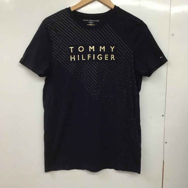 トミーヒルフィガー TOMMY HILFIGER Tシャツ 半袖 半袖カットソー プリントTシャツ クルーネックカットソー S プリント 紺 / ネイビー /  メンズ USED 古着 中古 10145827