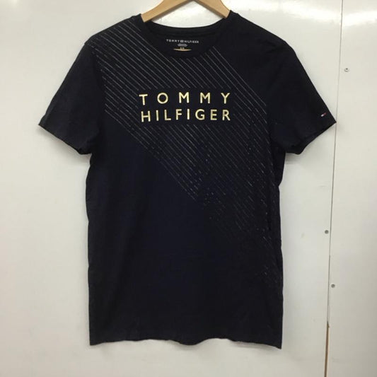 トミーヒルフィガー TOMMY HILFIGER Tシャツ 半袖 半袖カットソー プリントTシャツ クルーネックカットソー S プリント 紺 / ネイビー /  メンズ USED 古着 中古 10145827