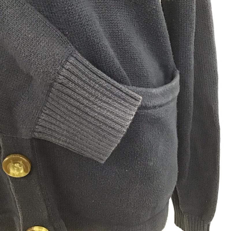 トミー TOMMY カーディガン 長袖 23-4331203-040 コットン Vネック NY M ロゴ、文字 紺 / ネイビー /  レディース USED 古着 中古 10116758