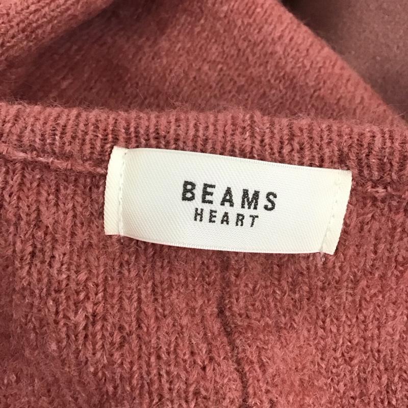 ビームス ハート BEAMS HEART カーディガン 長袖 43-15-0691-213 ロング丈 ドロップショルダー サイドスリット 無地 桃 / ピンク /  レディース USED 古着 中古 10123210