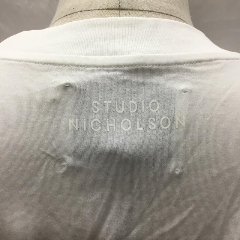 スタジオニコルソン STUDIO NICHOLSON Tシャツ 半袖 51-10-321007-00 22SS MIDWEIGHTJRSYLOGO 半袖カットソー M 無地 白 / ホワイト /  メンズ USED 古着 中古 10121050