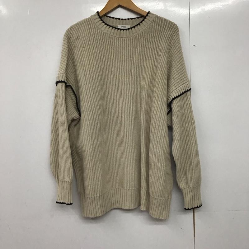 ローリーズファーム LOWRYS FARM ニット、セーター 長袖 LF622173AD ピコットアミプルオーバー FREE 無地 ベージュ / ベージュ / X 黒 / ブラック /  レディース USED 古着 中古 10144094