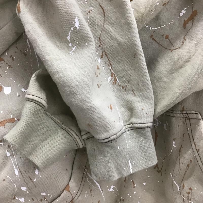 古着 USED パーカー 長袖 長袖パーカー プルオーバーパーカー スウェット 古着 M ロゴ、文字 X ダメージ加工 ベージュ / ベージュ /  メンズ USED 古着 中古 10147975