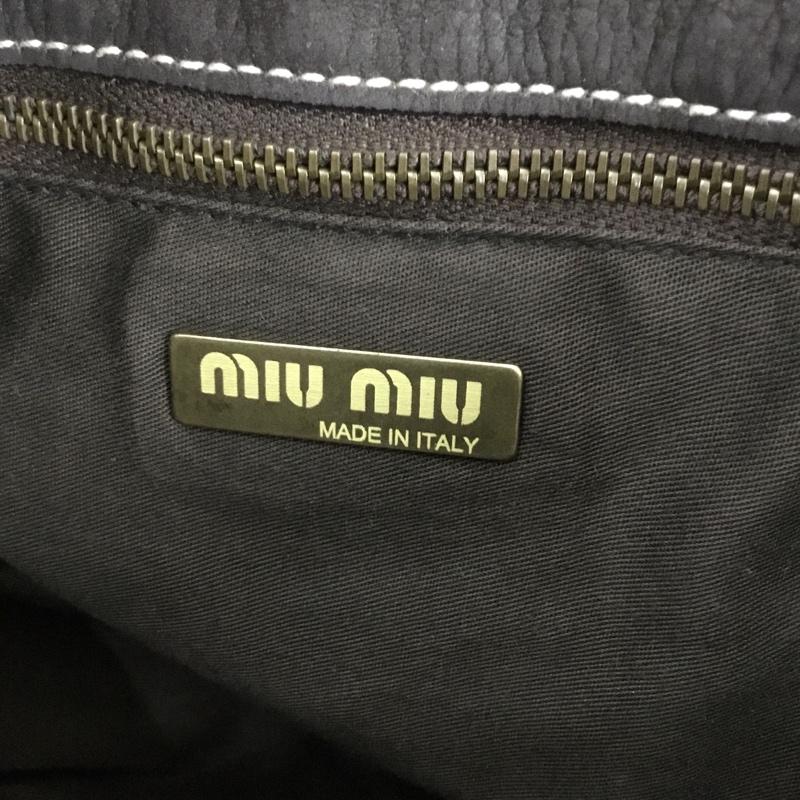 ミュウミュウ miu miu トートバッグ トートバッグ レザー ロゴ、文字 ダークブラウン / ダークブラウン /  レディース USED 古着 中古 10129111