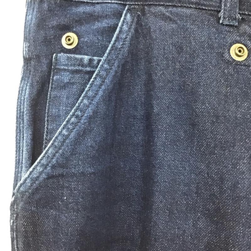 ヒューストン HOUSTON パンツ デニム、ジーンズ デニムパンツ ワイドパンツ ストレートパンツ カジュアルパンツ 34 ロゴ、文字 インディゴ / インディゴ /  メンズ USED 古着 中古 10120498