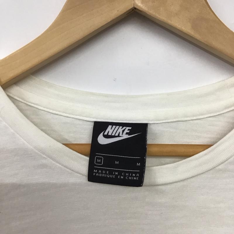 ナイキ NIKE Tシャツ 長袖 長袖カットソー プリントカットソー クルーネック M プリント 白 / ホワイト /  メンズ USED 古着 中古 10145690