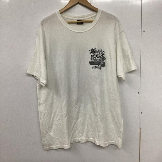 ステューシー STUSSY Tシャツ 半袖 半袖カットソー プリントTシャツ クルーネックカットソー バンドTシャツ L プリント 白 / ホワイト /  メンズ USED 古着 中古 10134801
