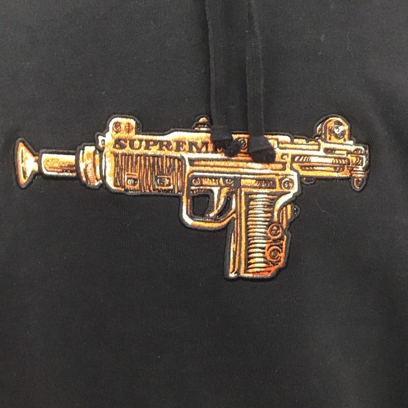 シュプリーム Supreme パーカー 長袖 19SS ToyUziHoodedSweatshirt 長袖パーカー スウェットパーカー XL ロゴ、文字 黒 / ブラック /  メンズ USED 古着 中古 10107523