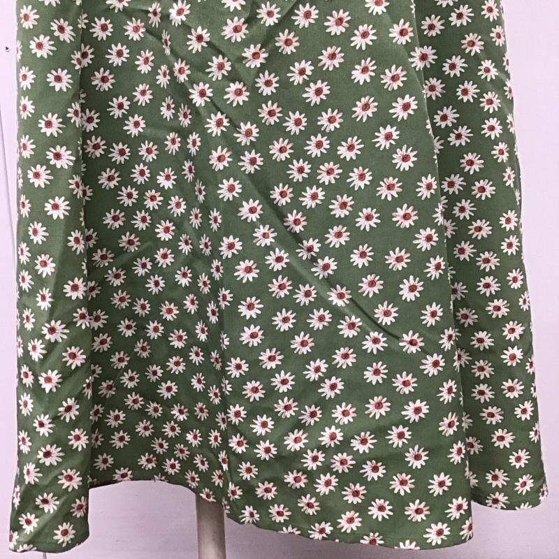 ナイスクラップ NICE CLAUP スカート ロングスカート 後ろファスナー 花柄 薄緑 / ライトグリーン /  レディース USED 古着 中古 10108927