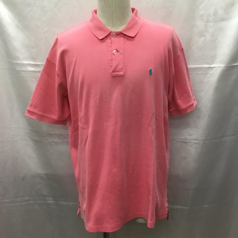 ポロバイラルフローレン Polo by RALPH LAUREN ポロシャツ 半袖 L 無地 桃 / ピンク /  メンズ USED 古着 中古 10108737