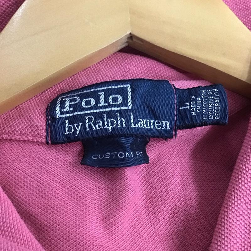 ポロバイラルフローレン Polo by RALPH LAUREN ポロシャツ 半袖 半袖ポロシャツ カラーシャツ 半袖カットソー L ロゴ、文字 桃 / ピンク /  メンズ USED 古着 中古 10145289