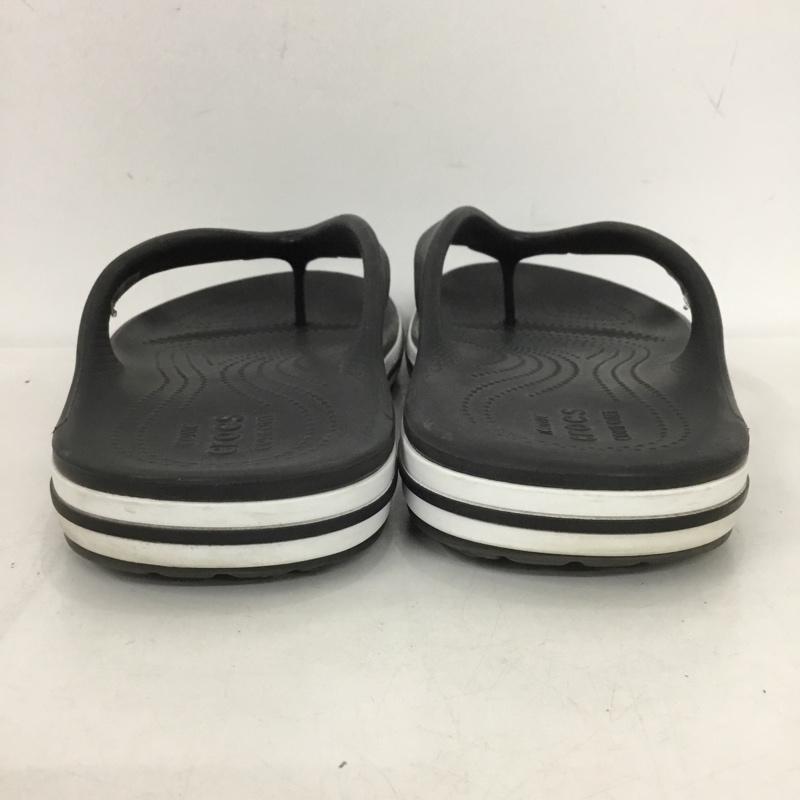 クロックス crocs サンダル サンダル ビーチサンダル トングサンダル M7 W9 ロゴ、文字 黒 / ブラック /  メンズ USED 古着 中古 10150214