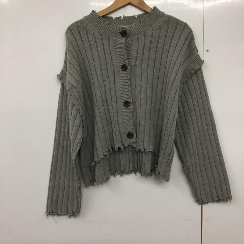 スライ SLY カーディガン 長袖 030EAP70-1240 CRUSHED CROP C／D FREE 無地 灰 / グレー /  レディース USED 古着 中古 10140465