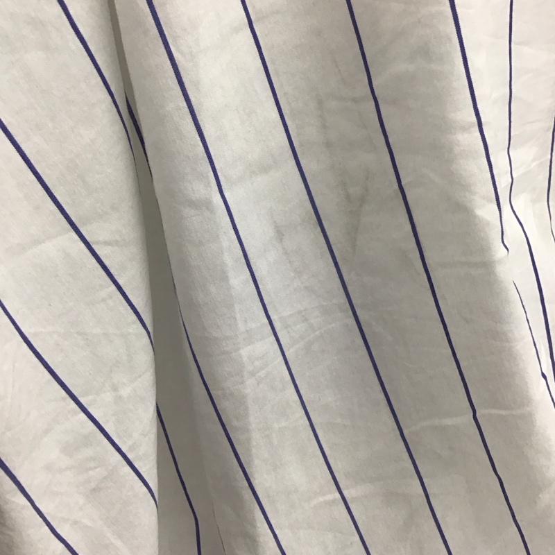 プレフェリール PREFERIR ワンピース ロングスカート フレンチスリーブ スキッパー 38 ストライプ 白 / ホワイト / X 紺 / ネイビー /  レディース USED 古着 中古 10115496