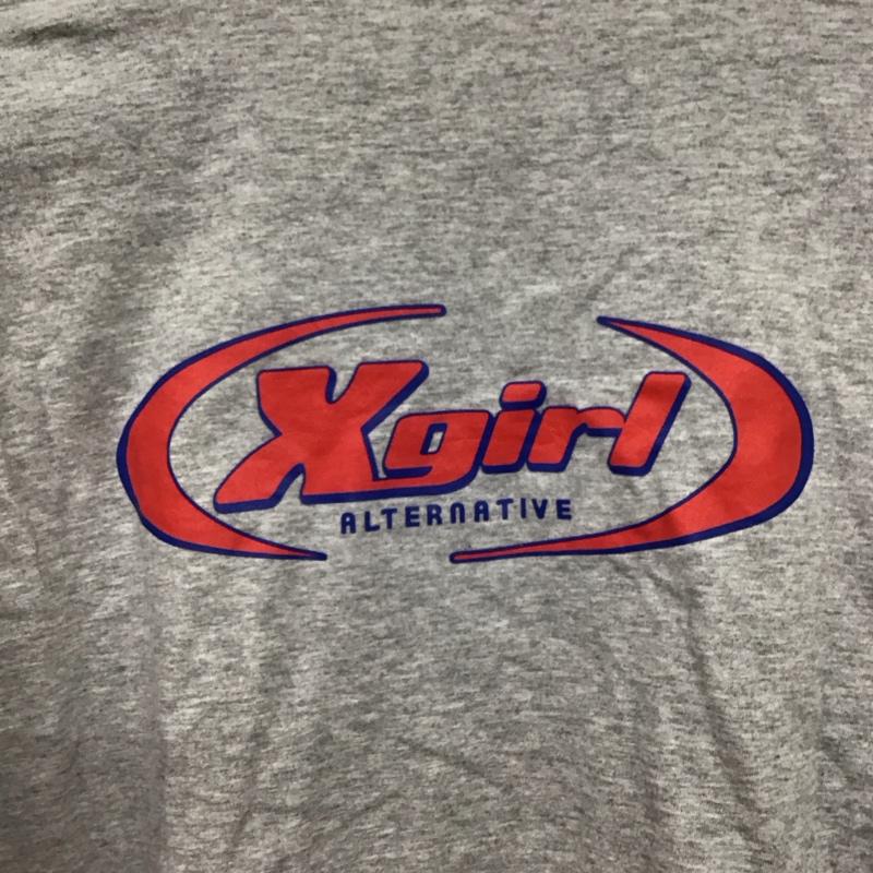 エックスガール X-girl Tシャツ 長袖 ONE SIZE プリント 灰 / グレー /  レディース USED 古着 中古 10149796