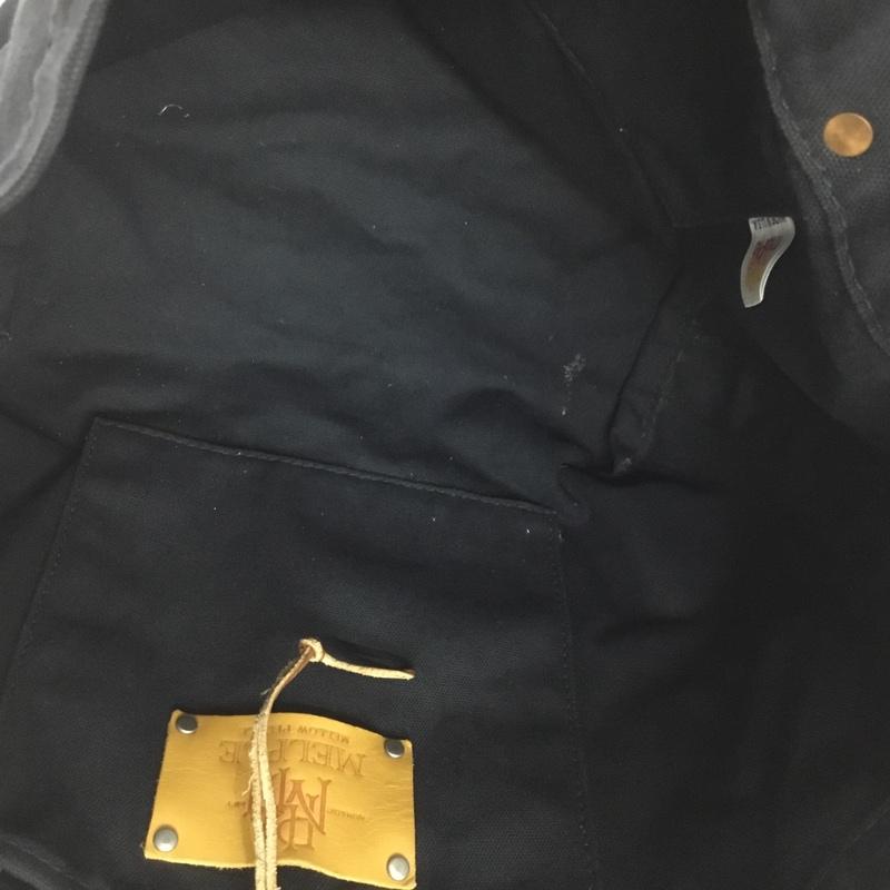 メイプル melple トートバッグ トートバッグ コンチョ釦 キャンバス レザーハンドル 無地 黒 / ブラック /  メンズ USED 古着 中古 10140206