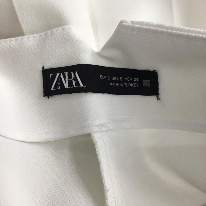 ザラ ZARA パンツ スラックス スラックスパンツ ワイドパンツ センタータックパンツ S 無地 白 / ホワイト /  レディース USED 古着 中古 10132664