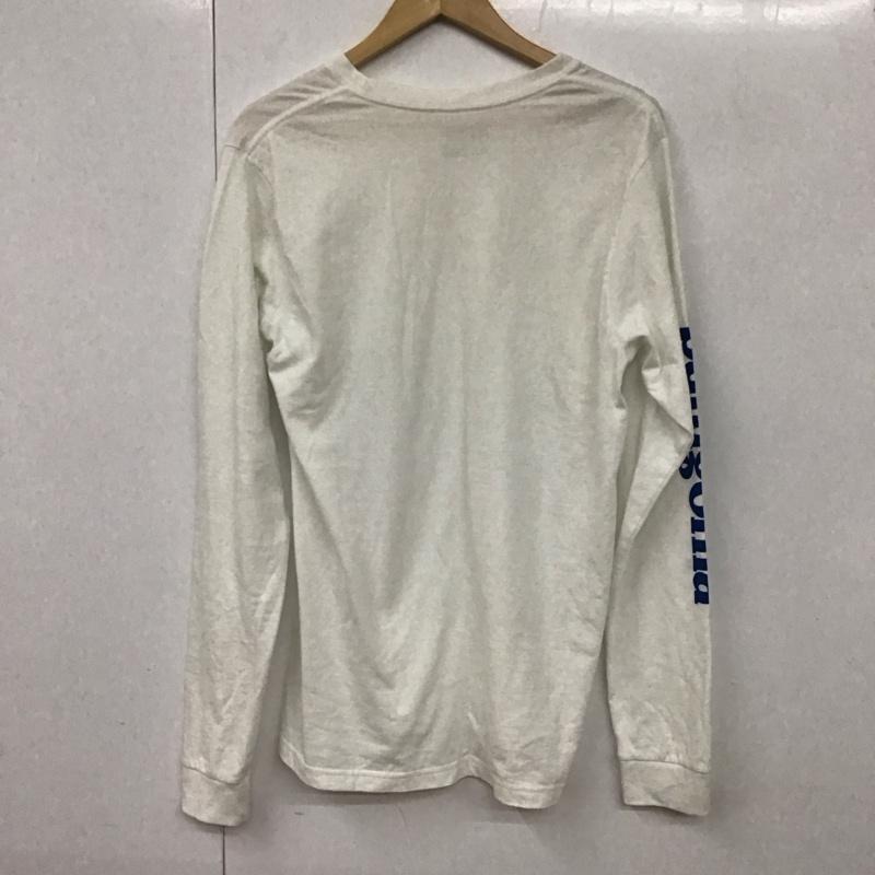 パタゴニア patagonia カットソー 長袖 長袖カットソー プリントカットソー クルーネック S ロゴ、文字 白 / ホワイト /  メンズ USED 古着 中古 10130467