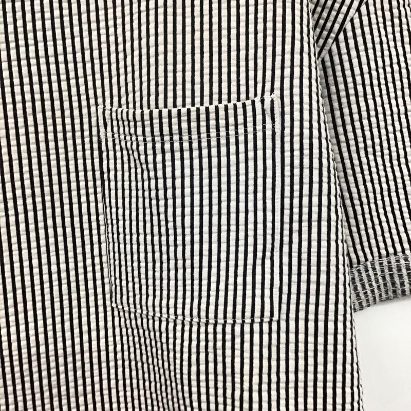ザラメン ZARA MAN カットソー 半袖 半袖カットソー プリントTシャツ クルーネックカットソー M ストライプ 白 / ホワイト / X 黒 / ブラック /  メンズ USED 古着 中古 10145535