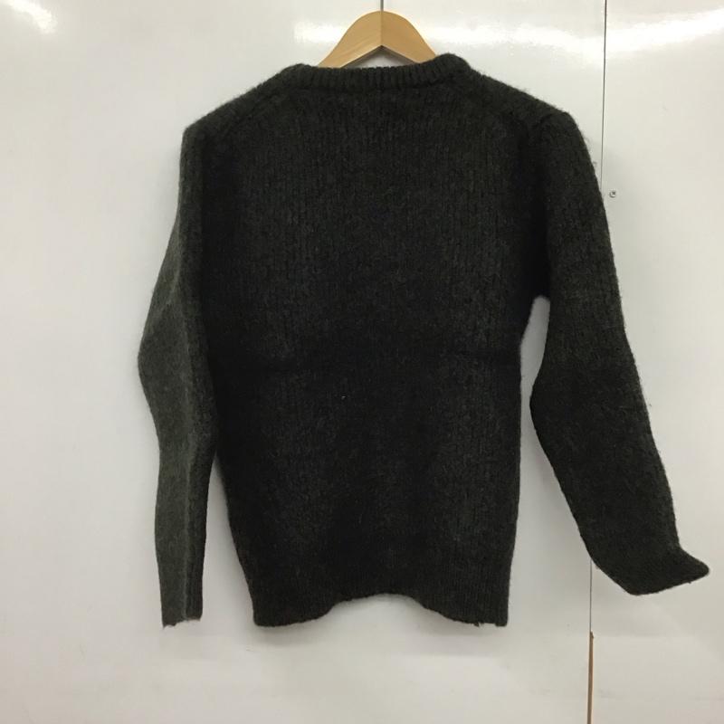 バーブァー Barbour ニット、セーター 長袖 長袖ニットカットソー クルーネック セーター 厚手 XL 無地 カーキ / カーキ /  メンズ USED 古着 中古 10141396