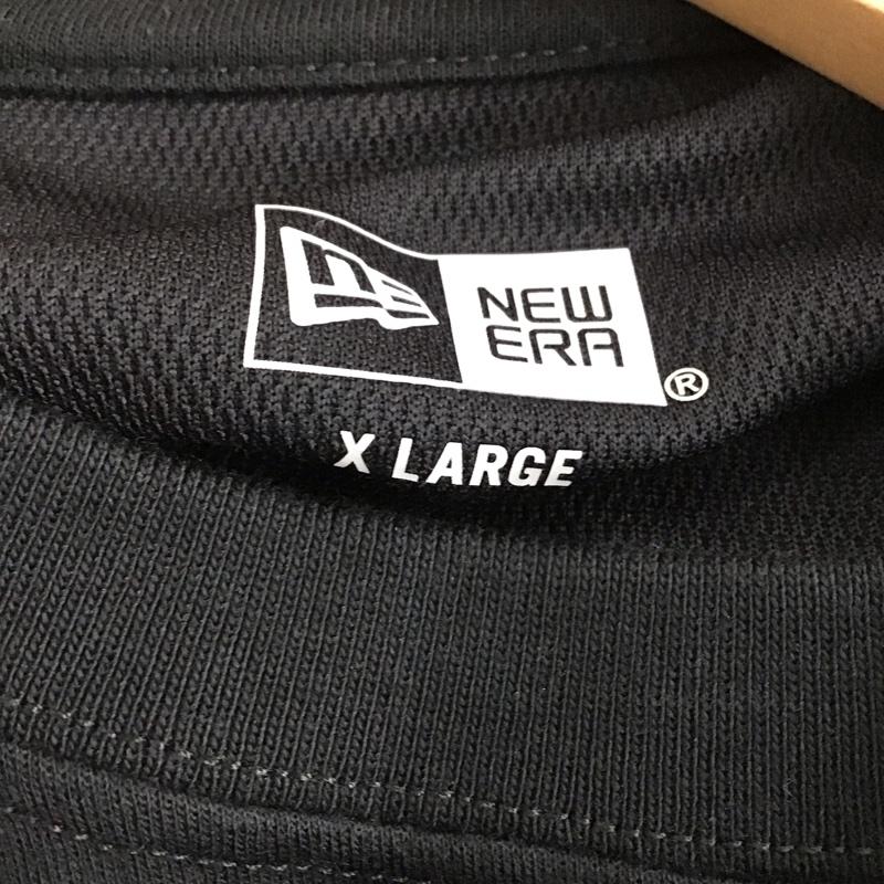 ニューエラ NEW ERA カットソー 長袖 長袖カットソー プリントカットソー クルーネック XL ロゴ、文字 黒 / ブラック /  メンズ USED 古着 中古 10141669