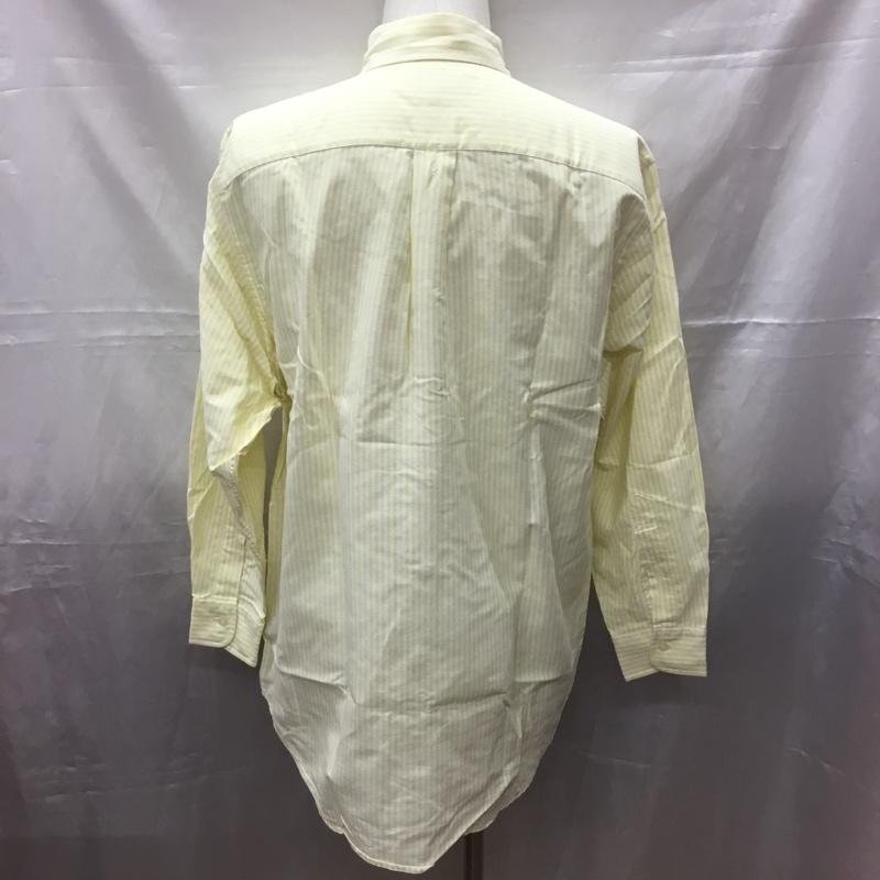 ブルックスブラザーズ BROOKS BROTHERS シャツ、ブラウス 長袖 ボタンダウン ストライプ M ワンポイント 白 / ホワイト / X 黄 / イエロー /  メンズ USED 古着 中古 10111380