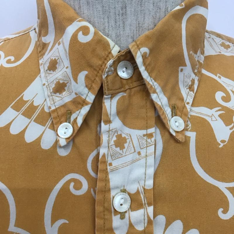 リーバイス Levi s シャツ、ブラウス 半袖 半袖シャツ プリントシャツ ボタンダウンシャツ カジュアルシャツ M プリント 白 / ホワイト / X 橙 / オレンジ /  メンズ USED 古着 中古 10106607