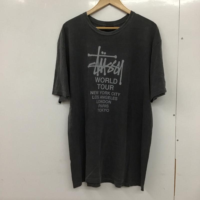 ステューシー STUSSY Tシャツ 半袖 半袖カットソー プリントTシャツ クルーネックカットソー L プリント 灰 / グレー /  メンズ USED 古着 中古 10132556