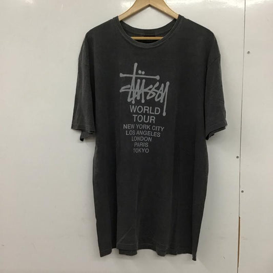 ステューシー STUSSY Tシャツ 半袖 半袖カットソー プリントTシャツ クルーネックカットソー L プリント 灰 / グレー /  メンズ USED 古着 中古 10132556